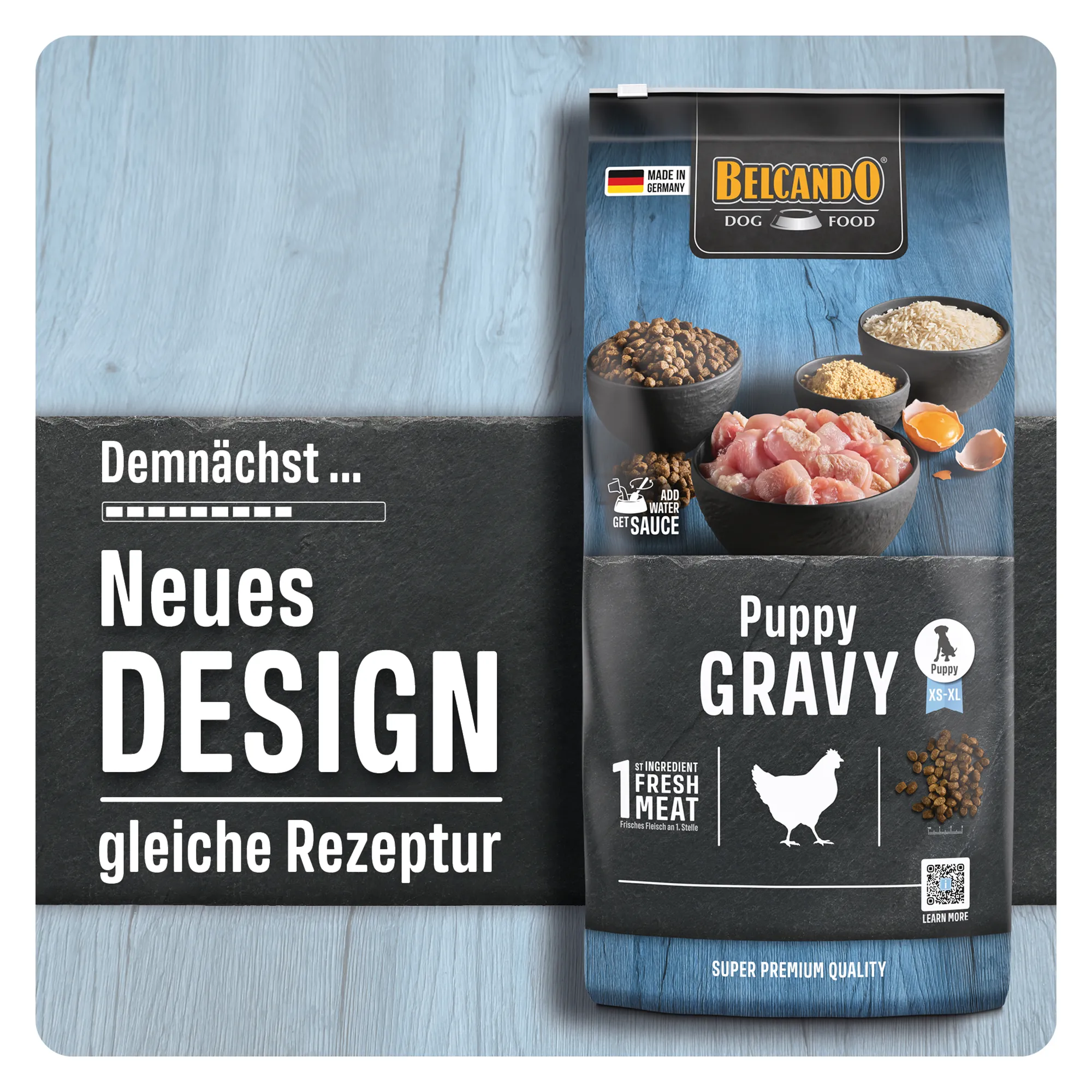 Belcando Puppy Gravy Complete Dog Food, 1 kg, Dry Food for Puppies of All Breeds up to 4 Months