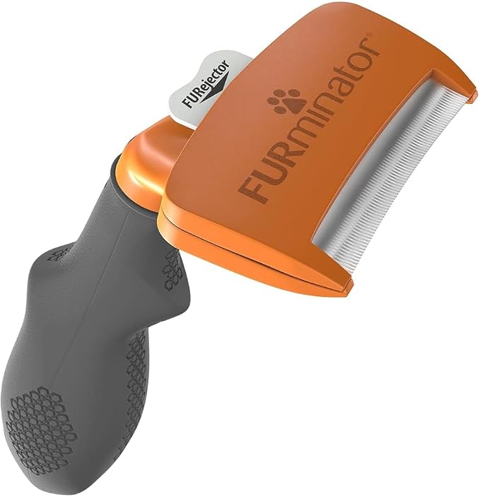 FURminator Undercoat DeShedding Tool For Medium Short Hair Dogs 9-23 Kg, Orange With Grey