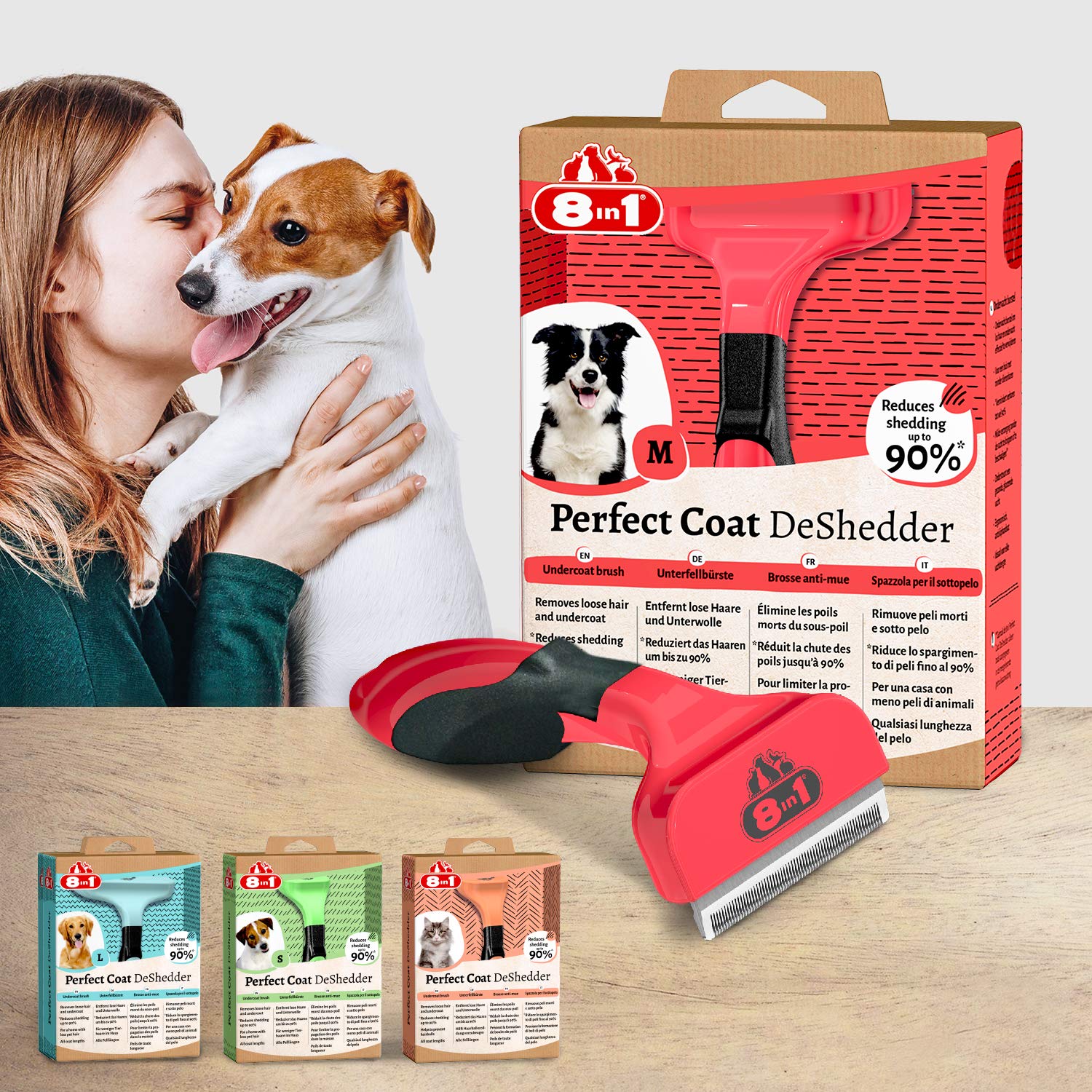 8in1 Perfect Coat DeShedder M