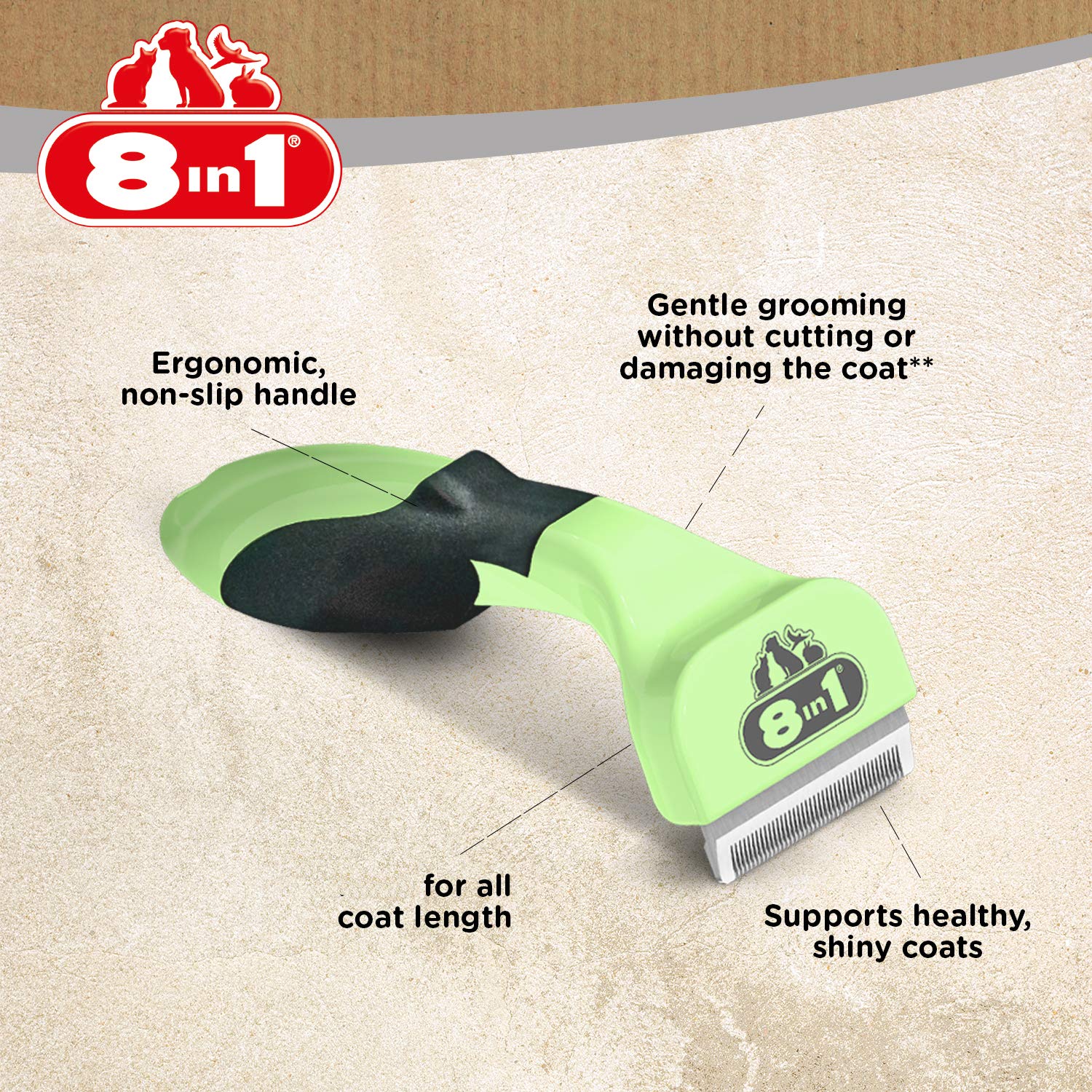 8 in 1 Perfect Coat DeShedder – Small