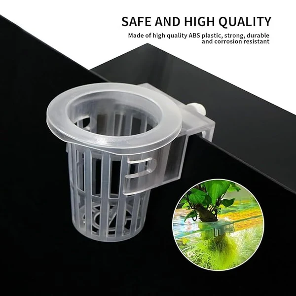 1 Pcs White Hanging Water Plant Holder Pot for Aquarium Fish Tank