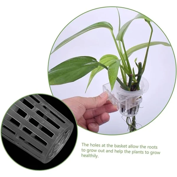 1 Pcs White Hanging Water Plant Holder Pot for Aquarium Fish Tank