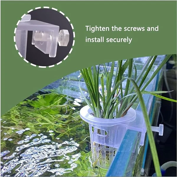 1 Pcs White Hanging Water Plant Holder Pot for Aquarium Fish Tank