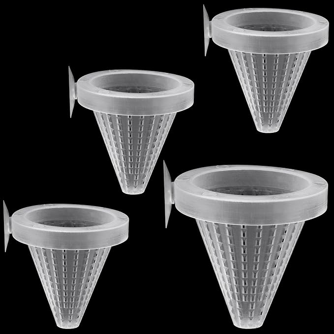 Live Blood Worm Plastic Cone Cup Shape Basket Feeder for Feeding Fish with Suckers