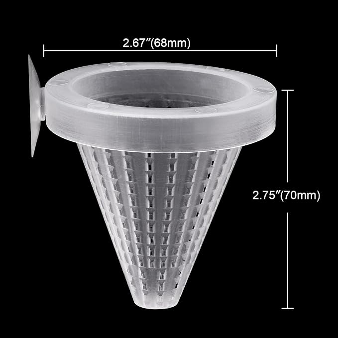 Live Blood Worm Plastic Cone Cup Shape Basket Feeder for Feeding Fish with Suckers