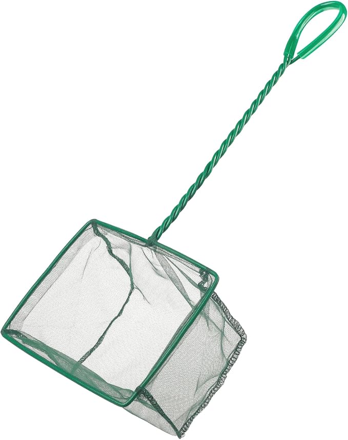 Aquarium Fish Net with Braided Metal Handle 6"